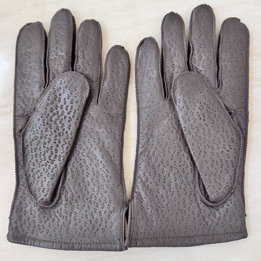 VTG ARIS Men’s Brown Faux Leather Gloves Warm Thinsulate Lined Winter Driving L